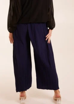 Blue Vanilla Wide Leg Pleated Trousers
