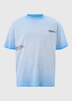 Blue Washed Slogan T-Shirt