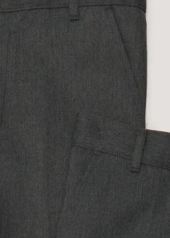 Boys 2 Pack Grey Slim Fit Long Length School Trousers (3-16yrs)