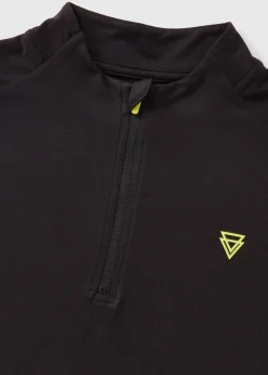 Boys Black Half Zip Sports Top (7-15yrs)