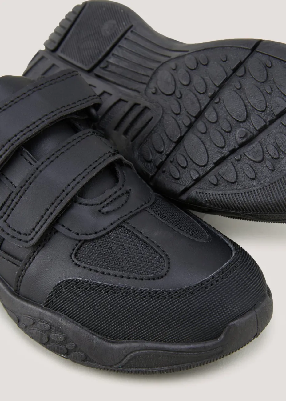 Boys Black Scuff Resistant School Trainers (Younger 10-Older 6)
