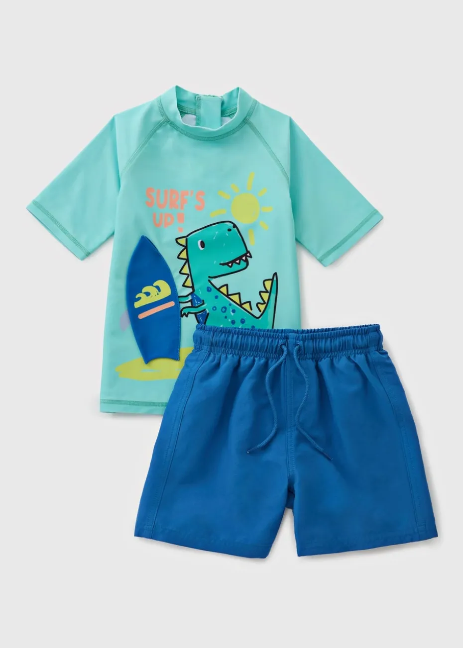 Boys Blue 3D Dinosaur Swim Set (1-7yrs)