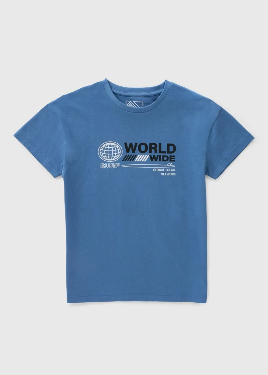 Boys Blue Worldwide T-Shirt (7-15yrs)