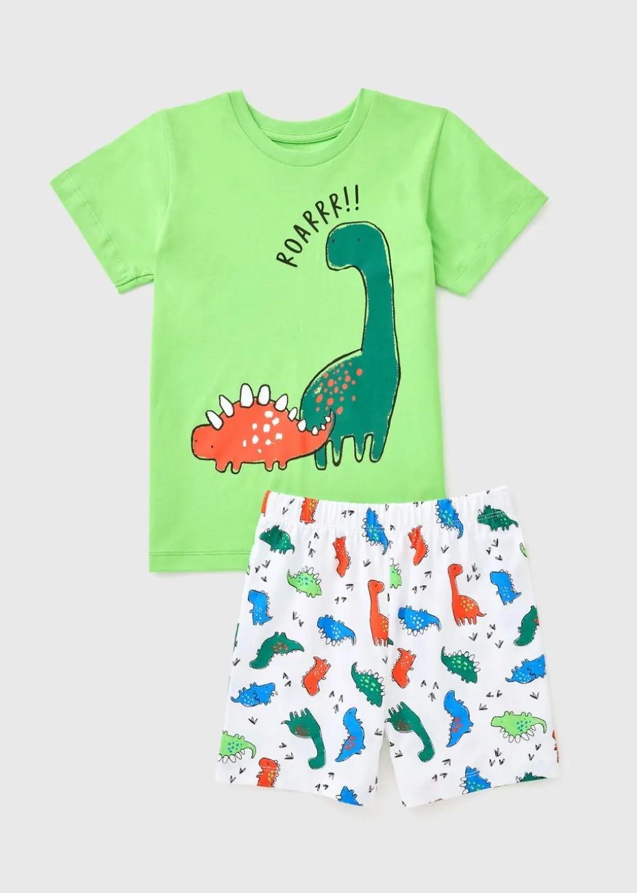 Boys Green Dinosaur Pyjama Set (1-7yrs)