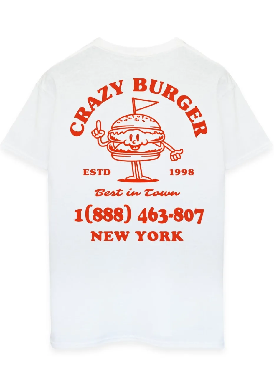 Brands In Crazy Burger White Graphic T-Shirt