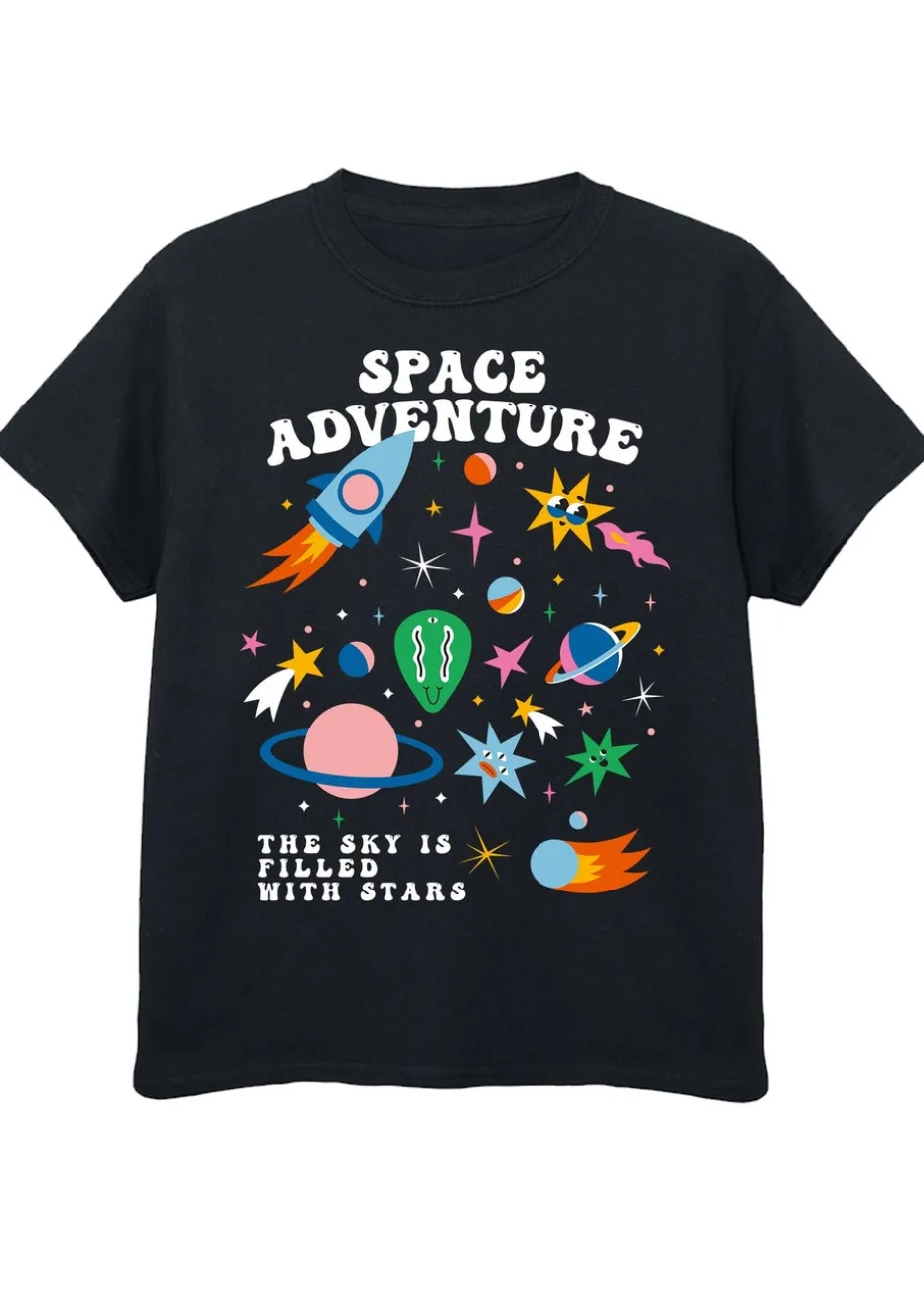 Brands In Space Adventure Kids Black T-Shirt (3-13 Years)