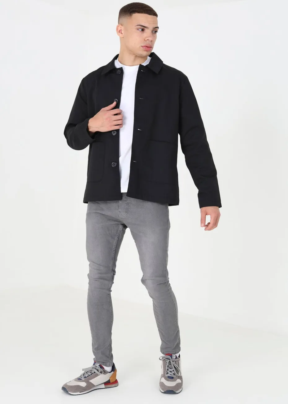 Brave Soul Black Patch Pocket Coach Jacket