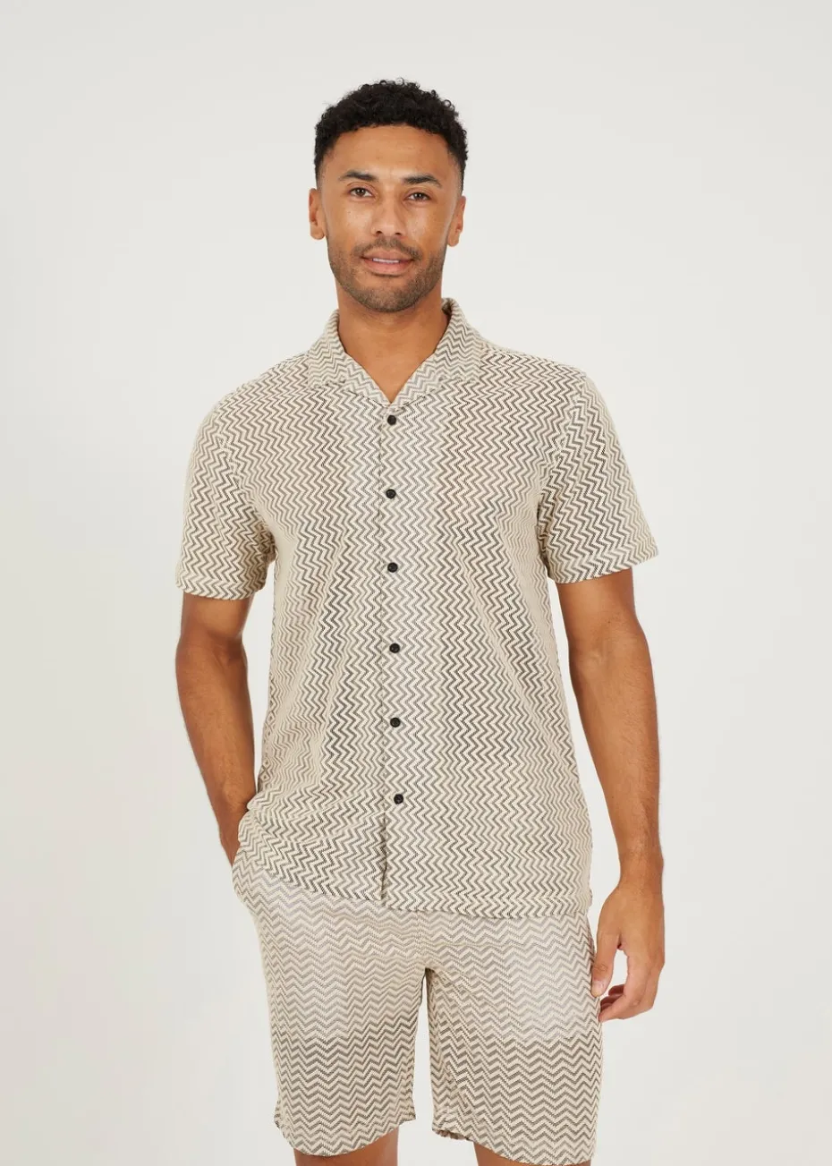 Brave Soul Black Revere Collar Short Sleeve Shirt