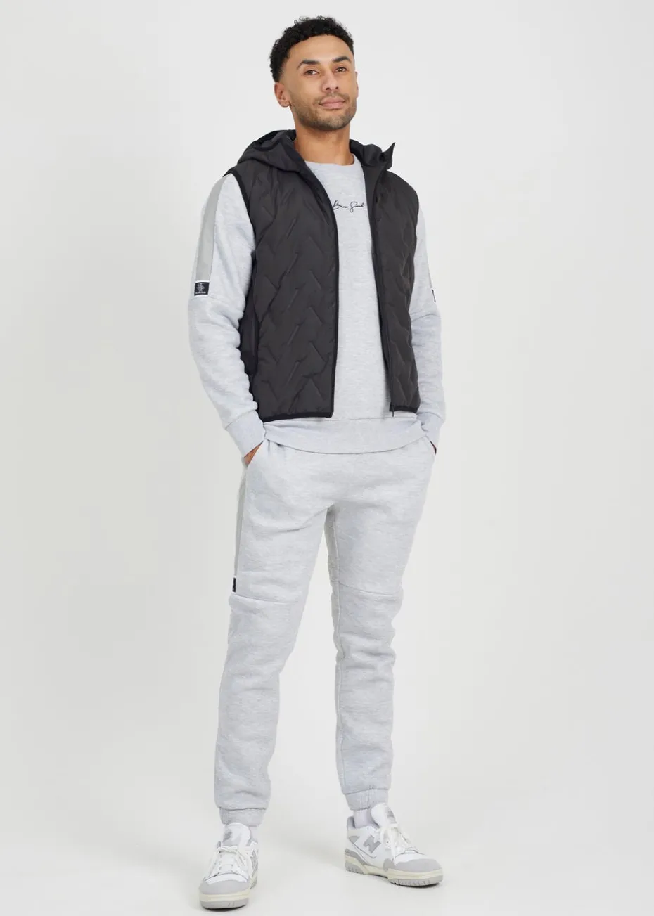 Brave Soul Charcoal Heat Seal Padded Hooded Gilet