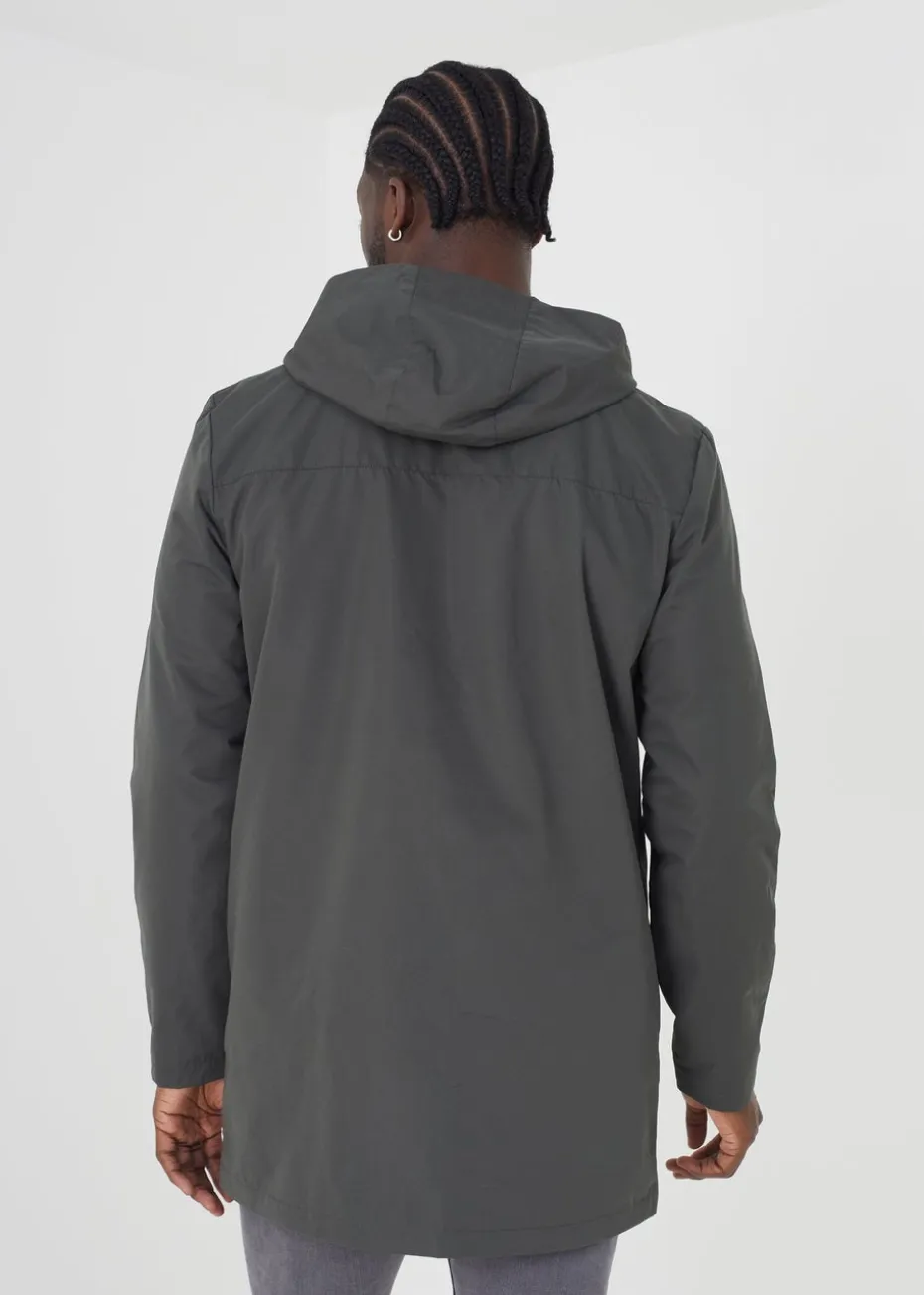 Brave Soul Khaki Zip Through Mac