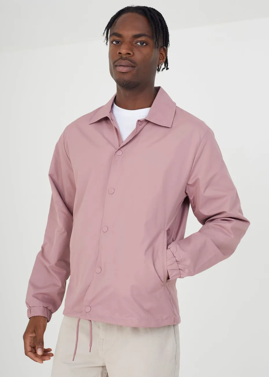 Brave Soul Pink Lightweight Coach Style Jacket