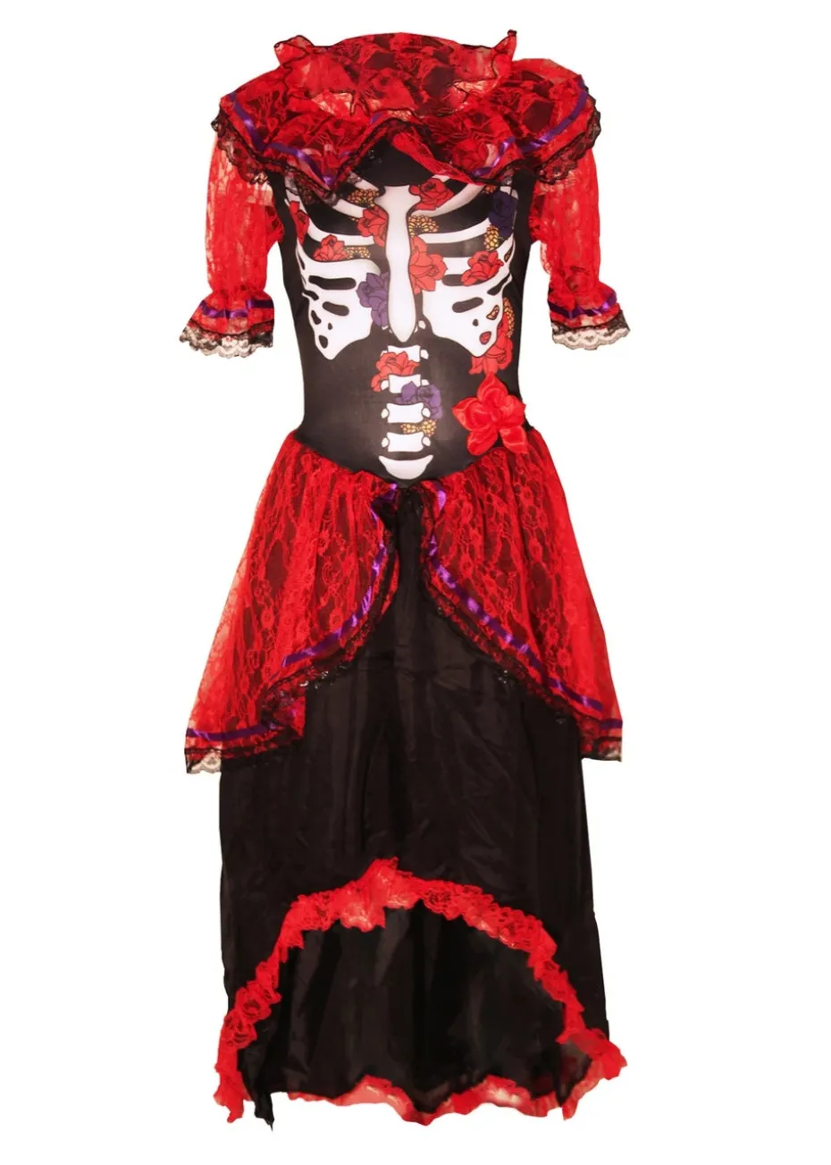 Bristol Novelty Red Day Of The Dead Costume