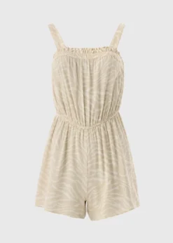 Brown Animal Print Playsuit