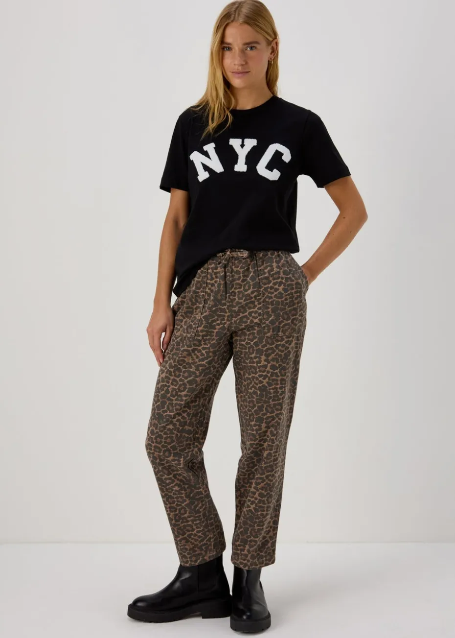 Brown Animal Print Utility Jogging Bottoms