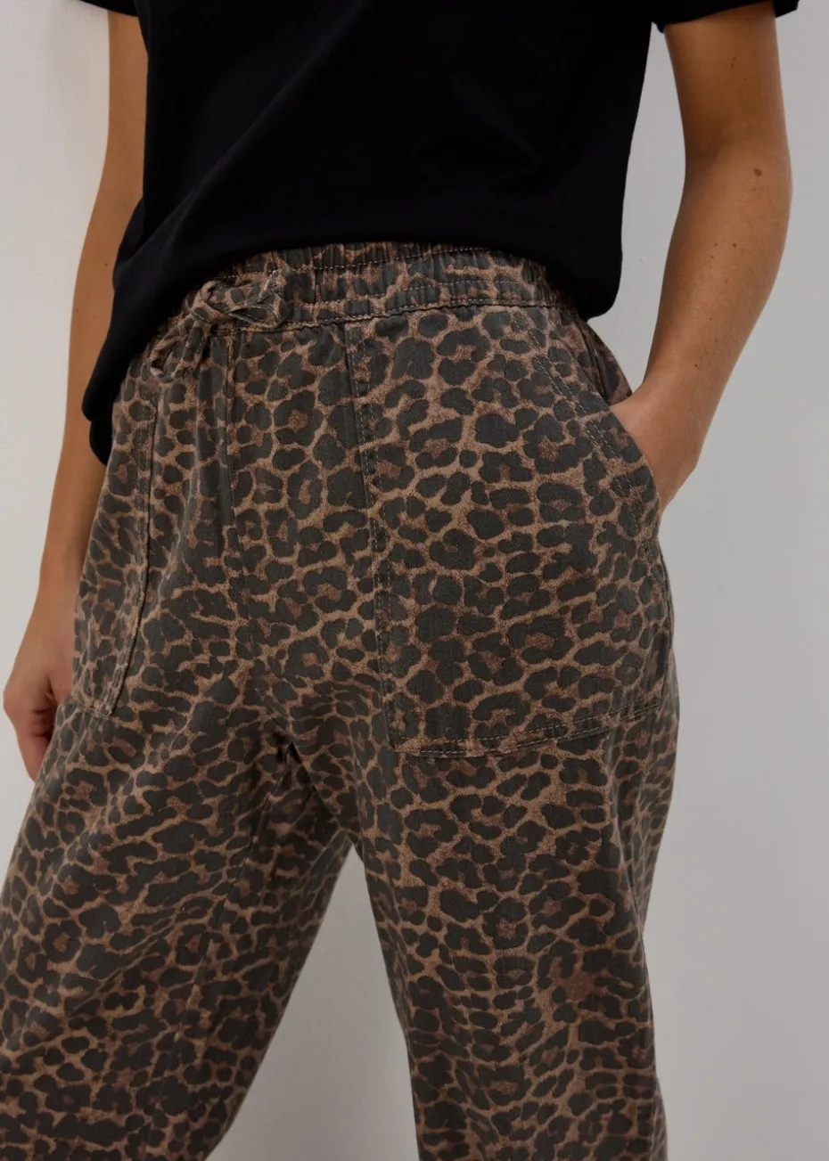 Brown Animal Print Utility Jogging Bottoms