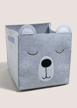 Brown Bear Felt Basket