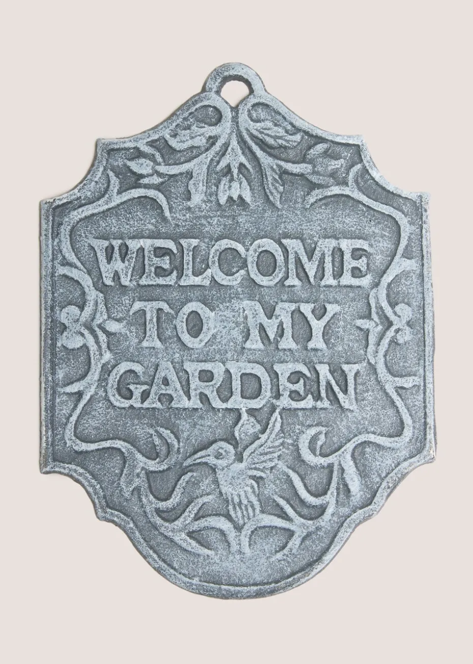 Cast Iron Welcome Garden Sign