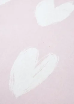 Catherine Lansfield Brushed Cotton Hearts Pink White Fitted Sheet