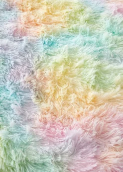 Catherine Lansfield Cuddly Rainbow Deep Pile Faux Fur Blanket Throw