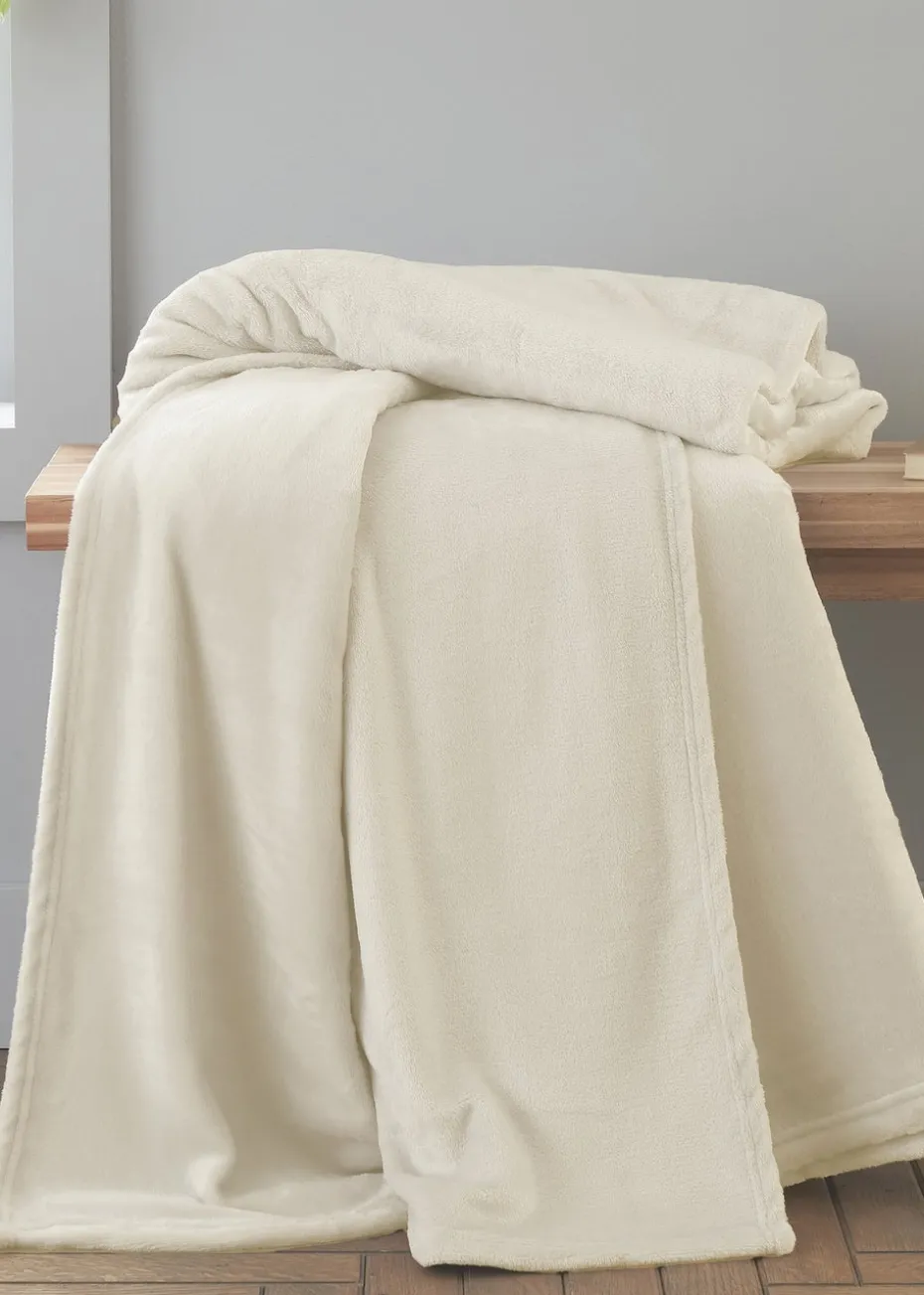 Catherine Lansfield Extra Large Raschel Velvet Touch Blanket Throw (200x240cm)