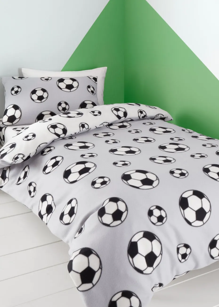 Catherine Lansfield Football Fleece Reversible Duvet Cover Set