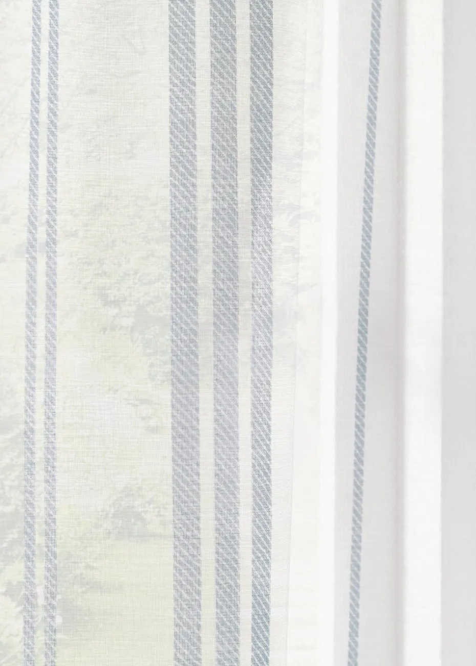 Catherine Lansfield Harbour Stripe lot Top Voile Curtain Panel