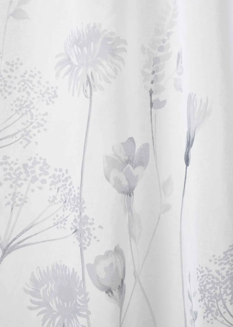 Catherine Lansfield Meadowsweet Floral Tab Top Voile Curtain Panel