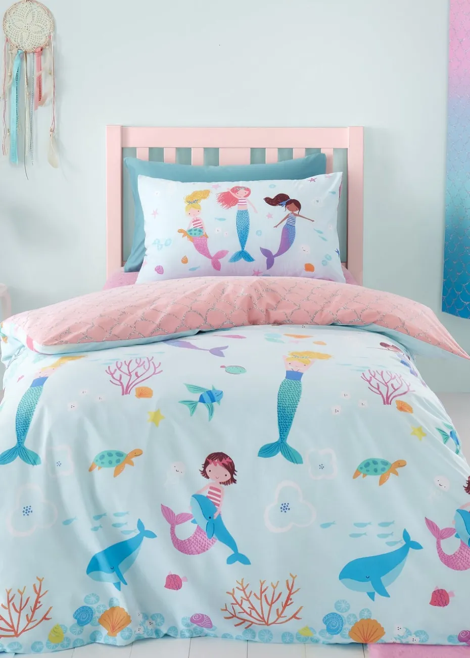 Catherine Lansfield Mermaid Reversible Duvet Cover Set