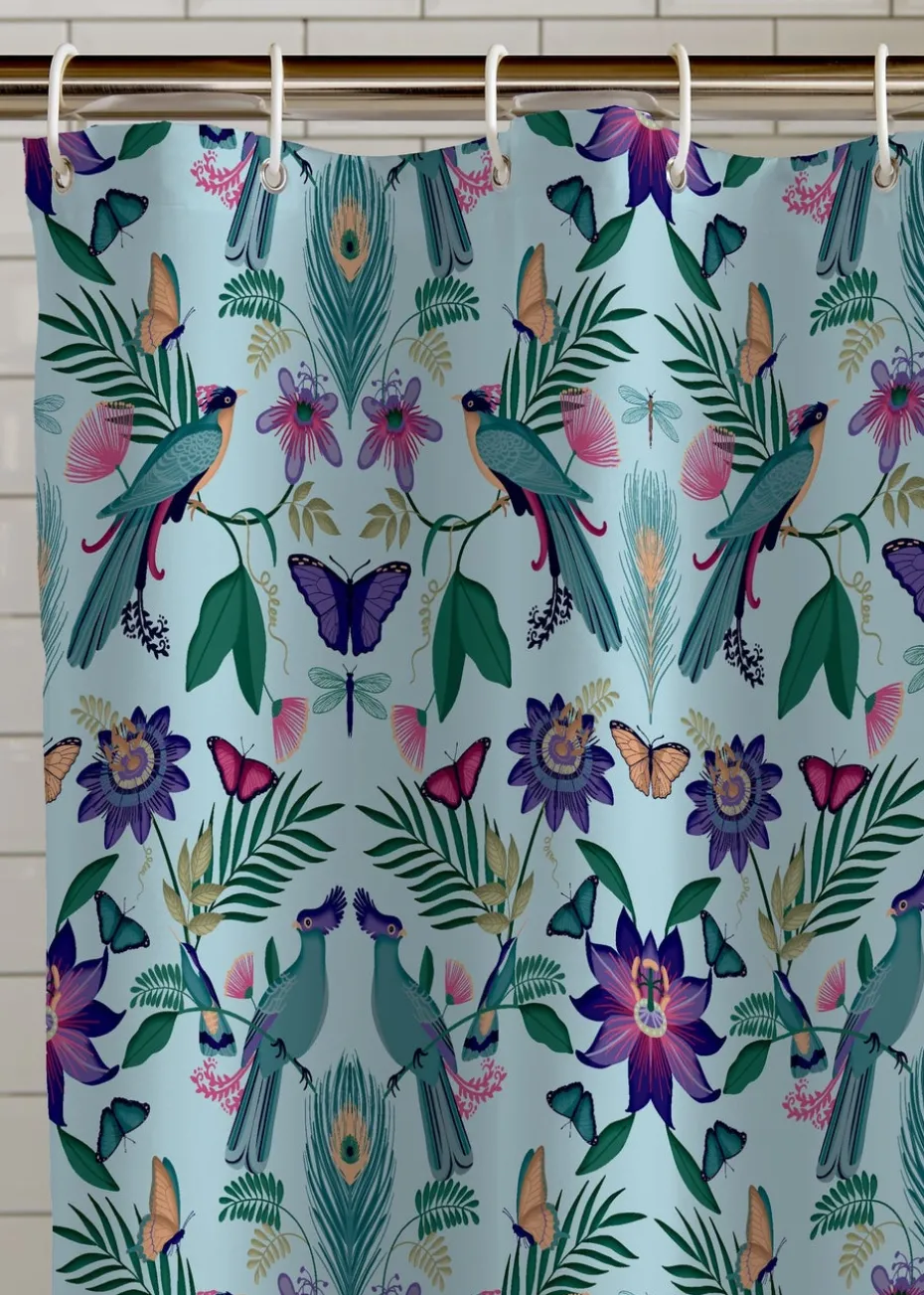 Catherine Lansfield Mya Tropical Bird Shower Curtain