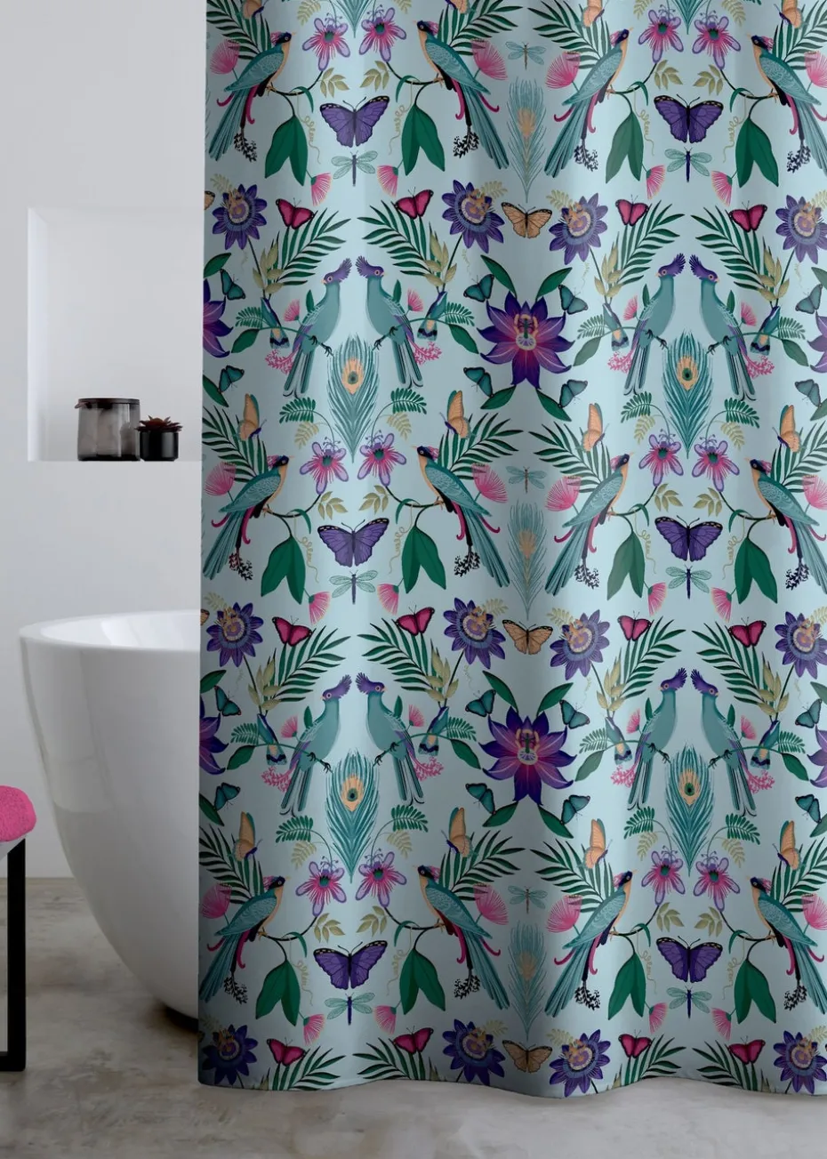 Catherine Lansfield Mya Tropical Bird Shower Curtain