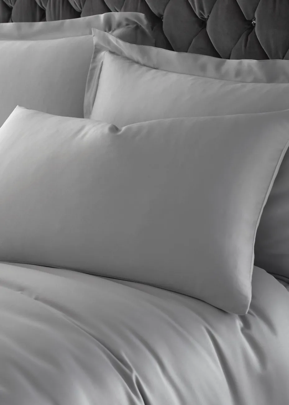 Catherine Lansfield Silky Soft Satin Duvet Cover Set Silver