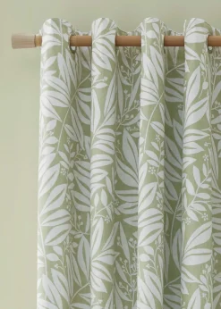 Catherine Lansfield Sorrel Leaf Fully Reversible Eyelet Curtains