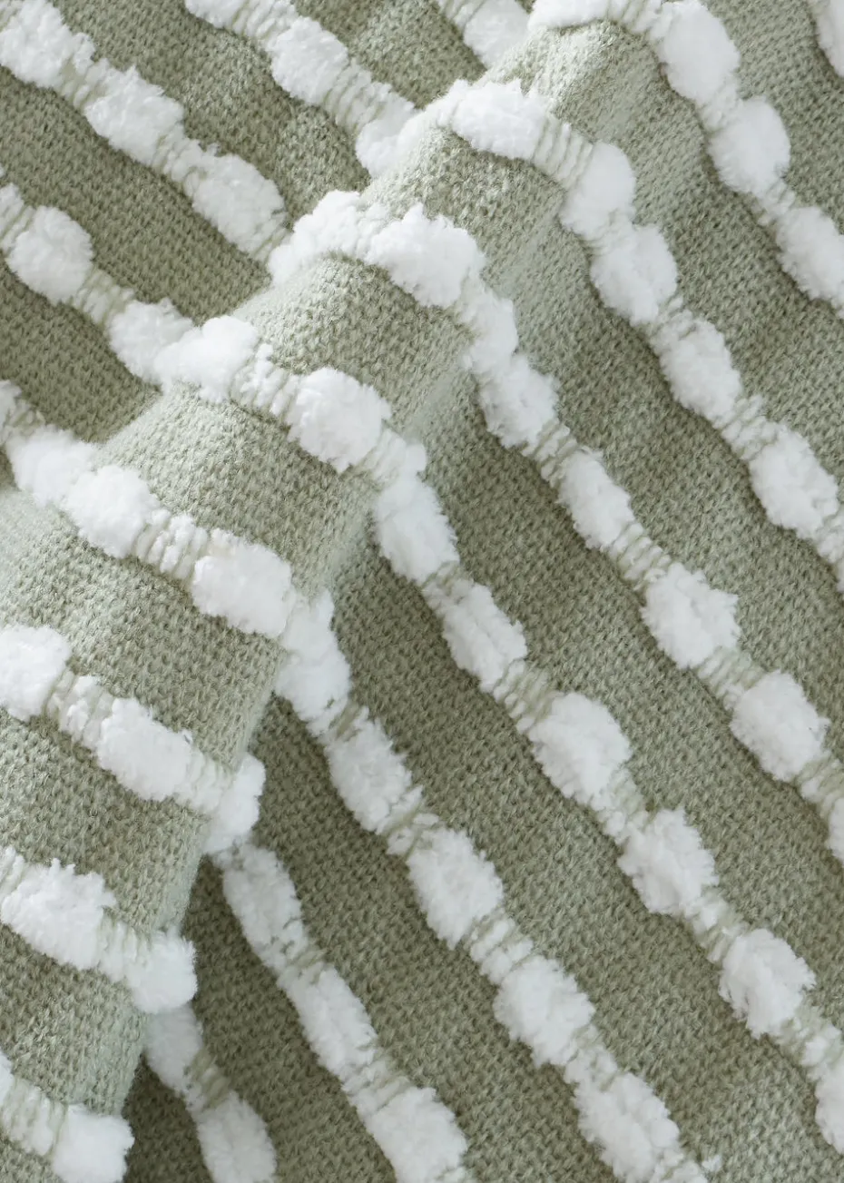 Catherine Lansfield Stab Stitch Green Throw (125x150cm)