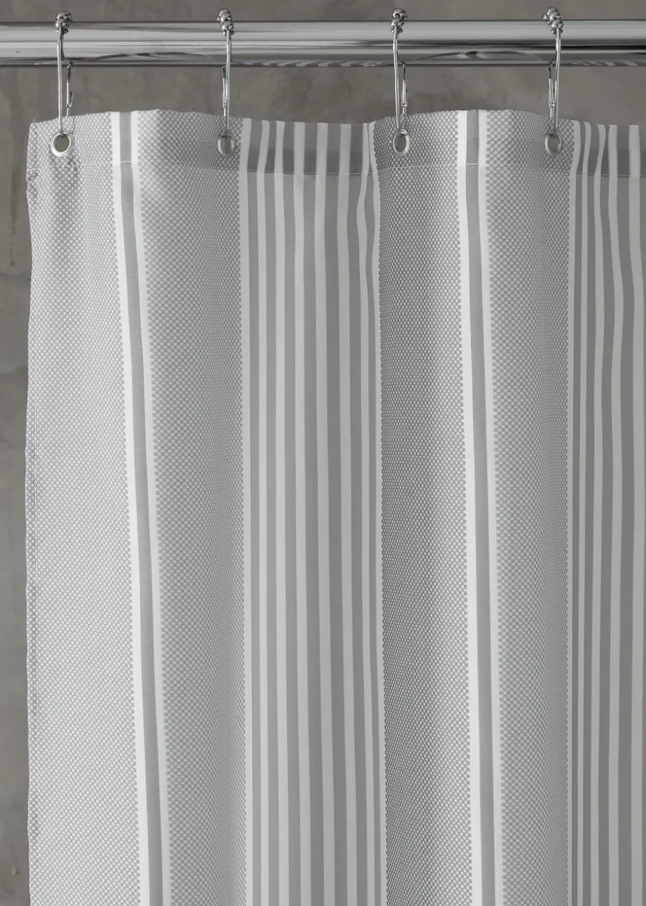 Catherine Lansfield Textured Stripe Shower Curtain