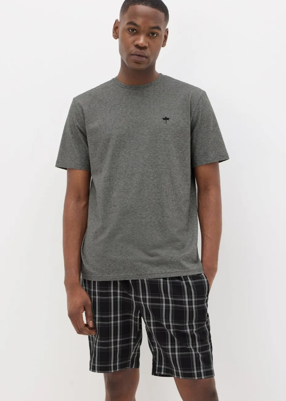 Charcoal Check Woven Pyjama Set