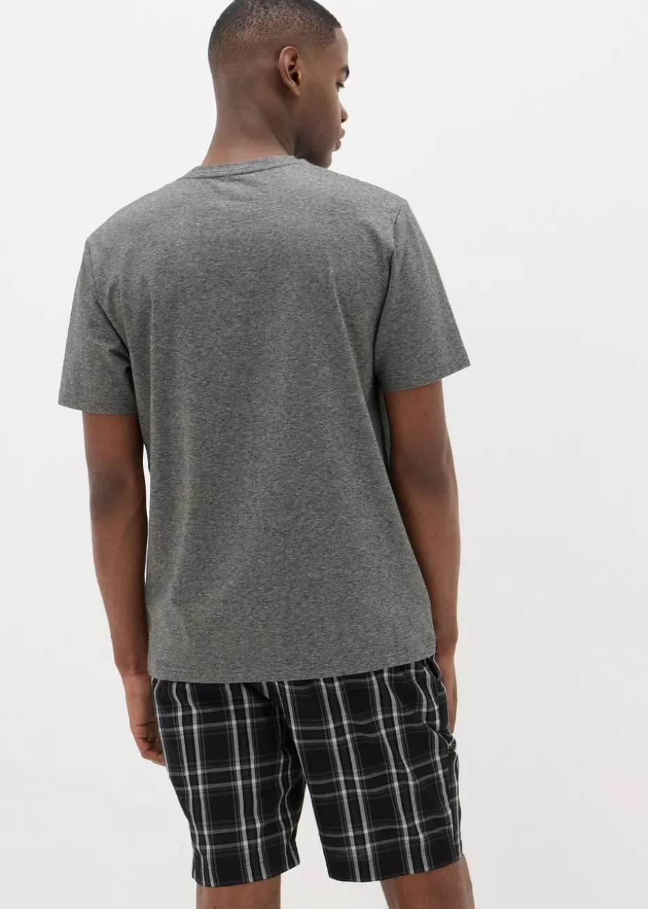 Charcoal Check Woven Pyjama Set