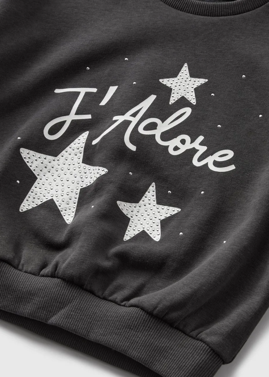 Charcoal Girls J'adore Sweatshirt (1-7yrs)