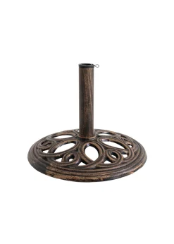Charles Bentley Cast Iron Round Patio Umbrella Parasol Base Stand Bronze