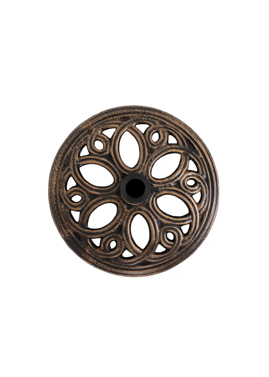 Charles Bentley Cast Iron Round Patio Umbrella Parasol Base Stand Bronze
