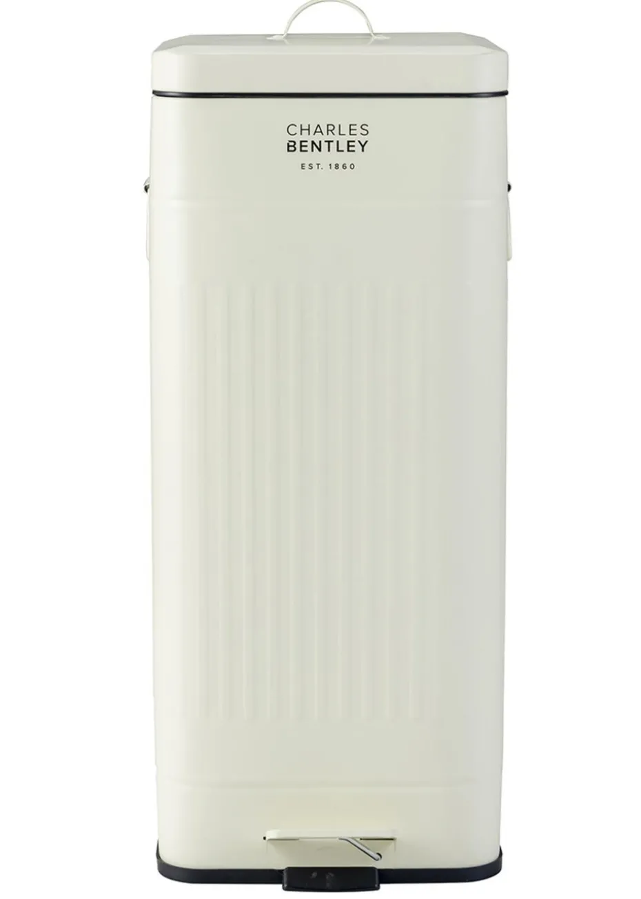Charles Bentley Cream Square Retro Kitchen Pedal Bin