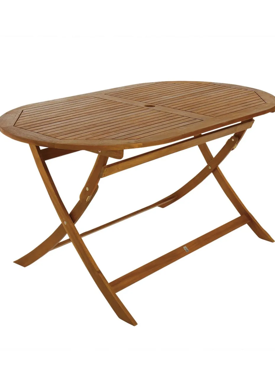 Charles Bentley FSC Wooden Furniture Oval Table (H74cm x W150cm x D85cm)