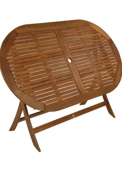 Charles Bentley FSC Wooden Furniture Oval Table (H74cm x W150cm x D85cm)