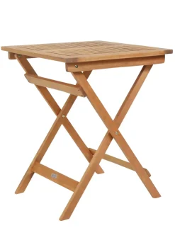 Charles Bentley Wooden Square Foldable Table FSC Certified (H74cm x W60cm x D60cm)