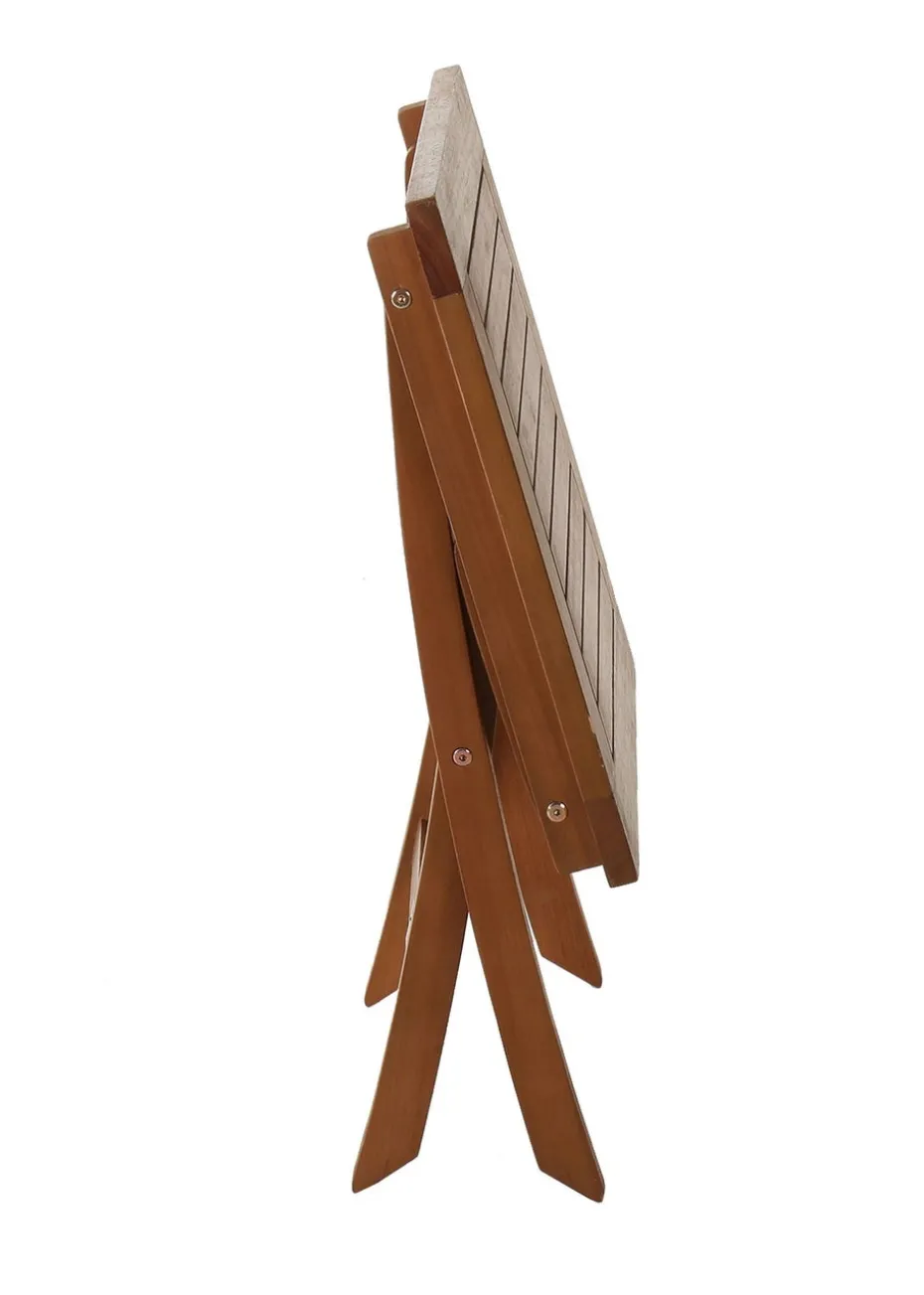 Charles Bentley Wooden Square Foldable Table FSC Certified (H50cm x W45cm x D45cm)