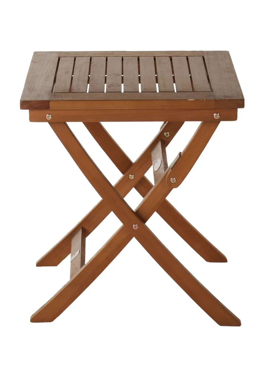 Charles Bentley Wooden Square Foldable Table FSC Certified (H50cm x W45cm x D45cm)
