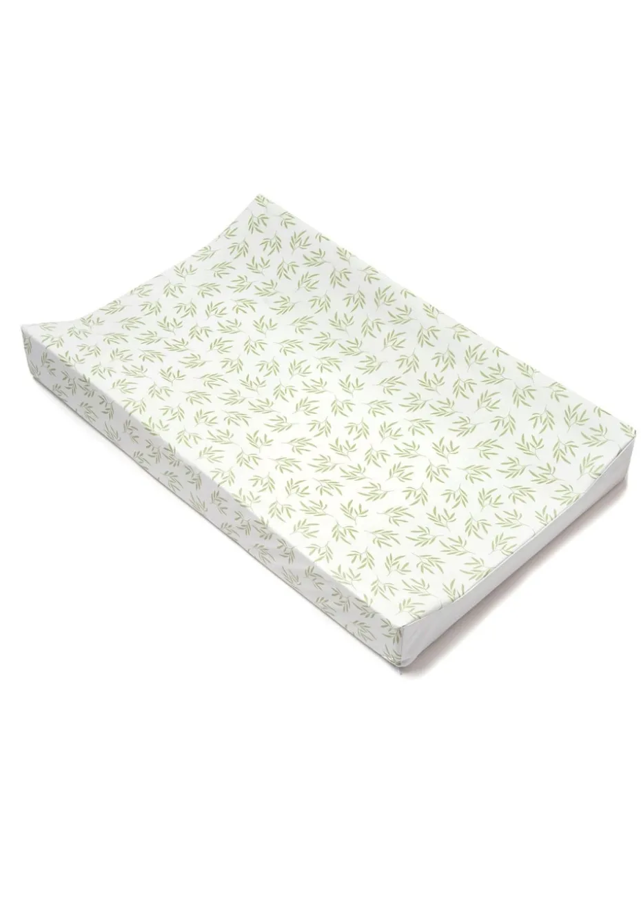 Clair de Lune Green Leaf Anti-Roll Wedge Baby Changing Mat