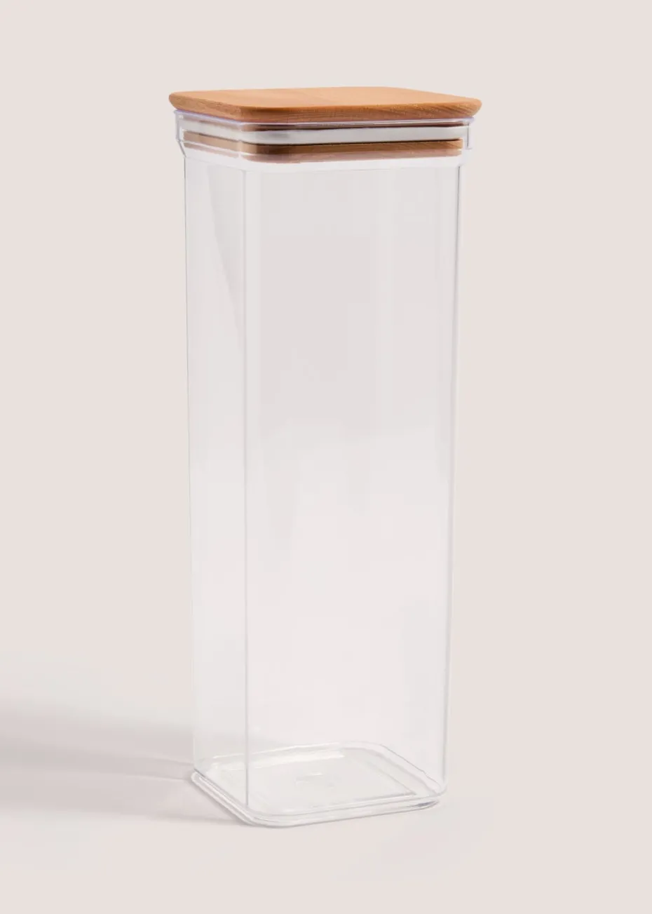 Clear Extra Tall Square Wood Food Storage