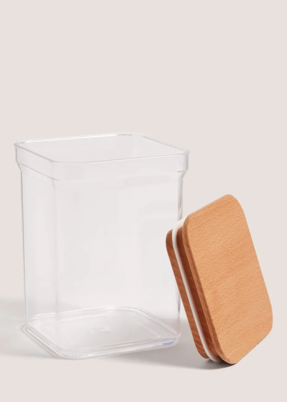 Clear Extra Tall Square Wood Food Storage