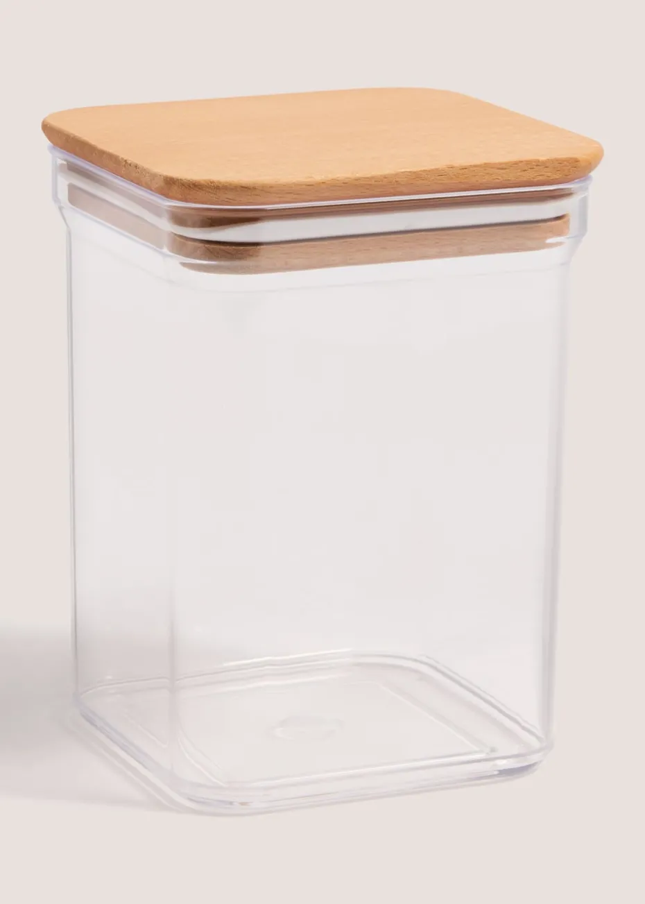 Clear Extra Tall Square Wood Food Storage