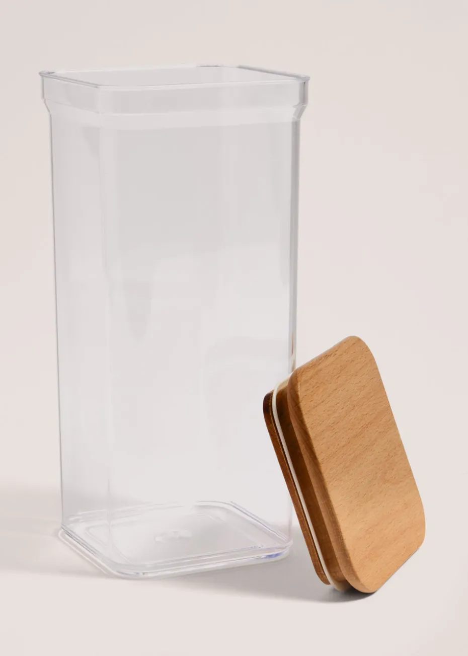 Clear Extra Tall Square Wood Food Storage